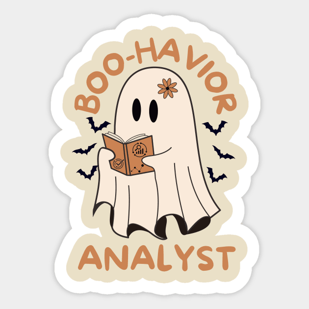 Behavior Analyst Ghost Halloween Sticker by The WYLD Tribe